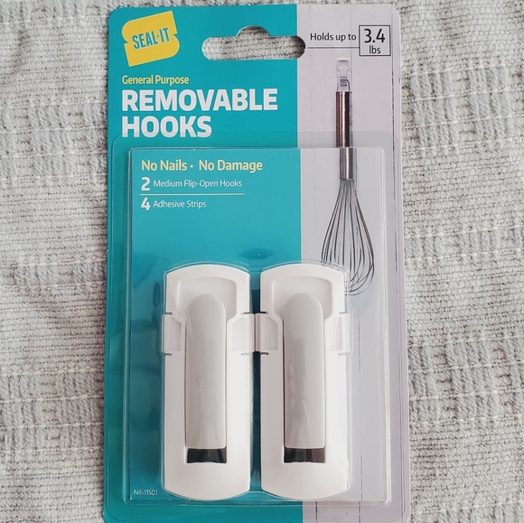 SEAL-IT BRAND Premium Flip Open Wall Mount Hooks (2 in 1 pack) New - Picture 8 of 8